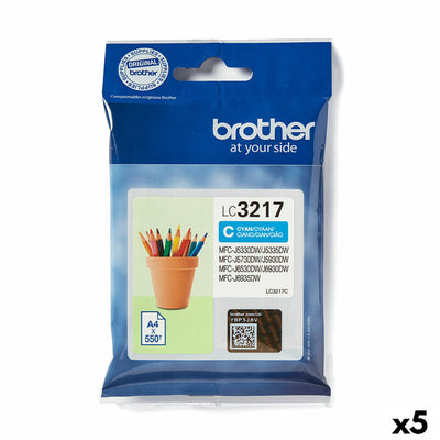 Original Tintenpatrone Brother LC3217 Türkis (5 Stück)