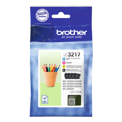 Original Tintenpatrone Brother LC3217VAL Bunt Schwarz/Zyanblau/Magenta/Gelb