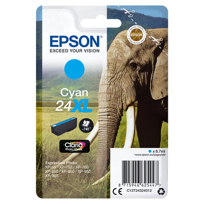 Original Tintenpatrone Epson CLARIA PHOTO HD INK EXPRESSION PHOTO XP-950 - 24XL Türkis (10 Stück)