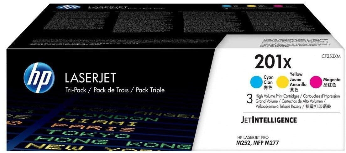 HP 201X Original Toner 3er-Pack – Cyan, Magenta, Gelb | CF253XM