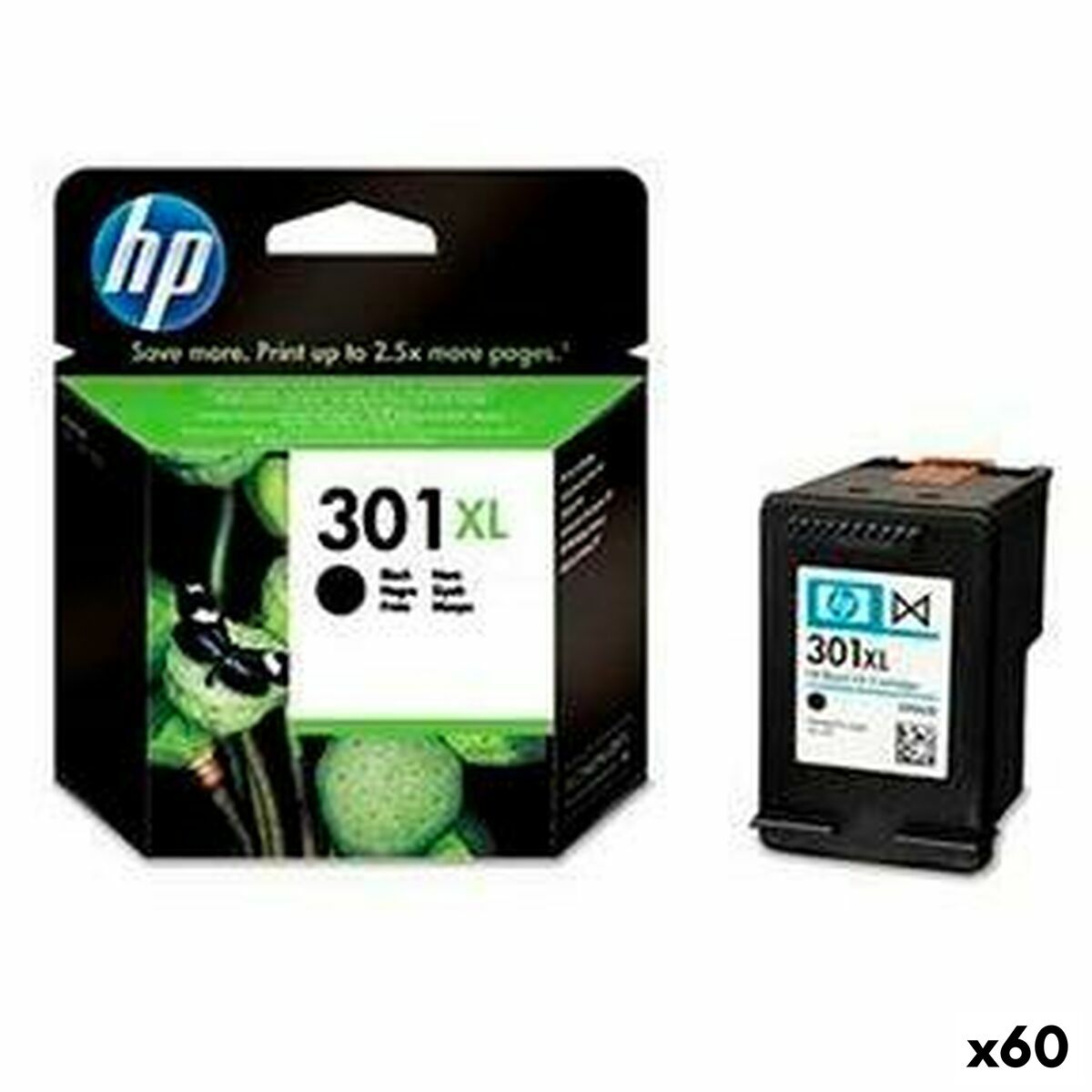 Original Tintenpatrone HP Nº301XL Schwarz (60 Stück)