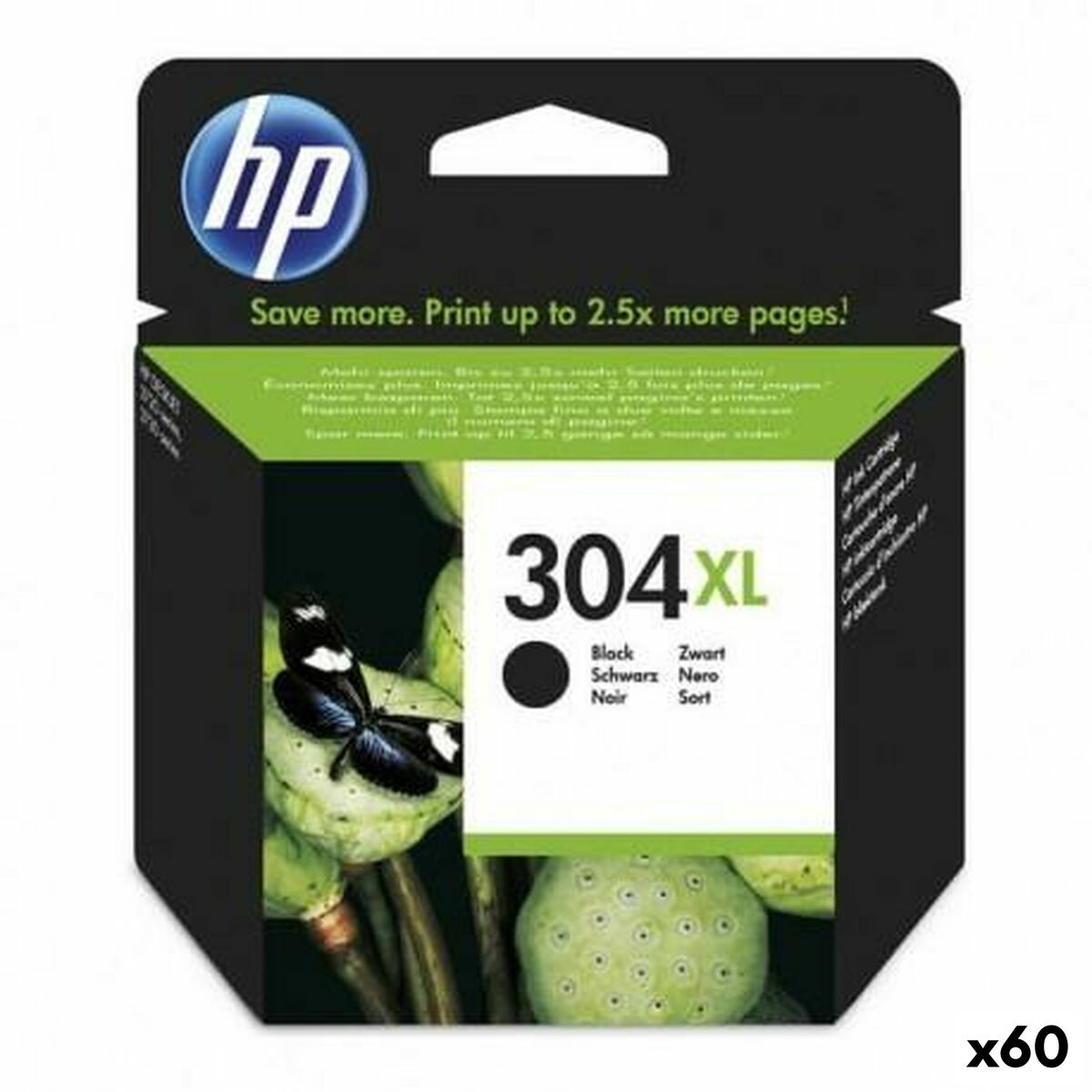 Original Tintenpatrone HP Nº304XL Schwarz (60 Stück)