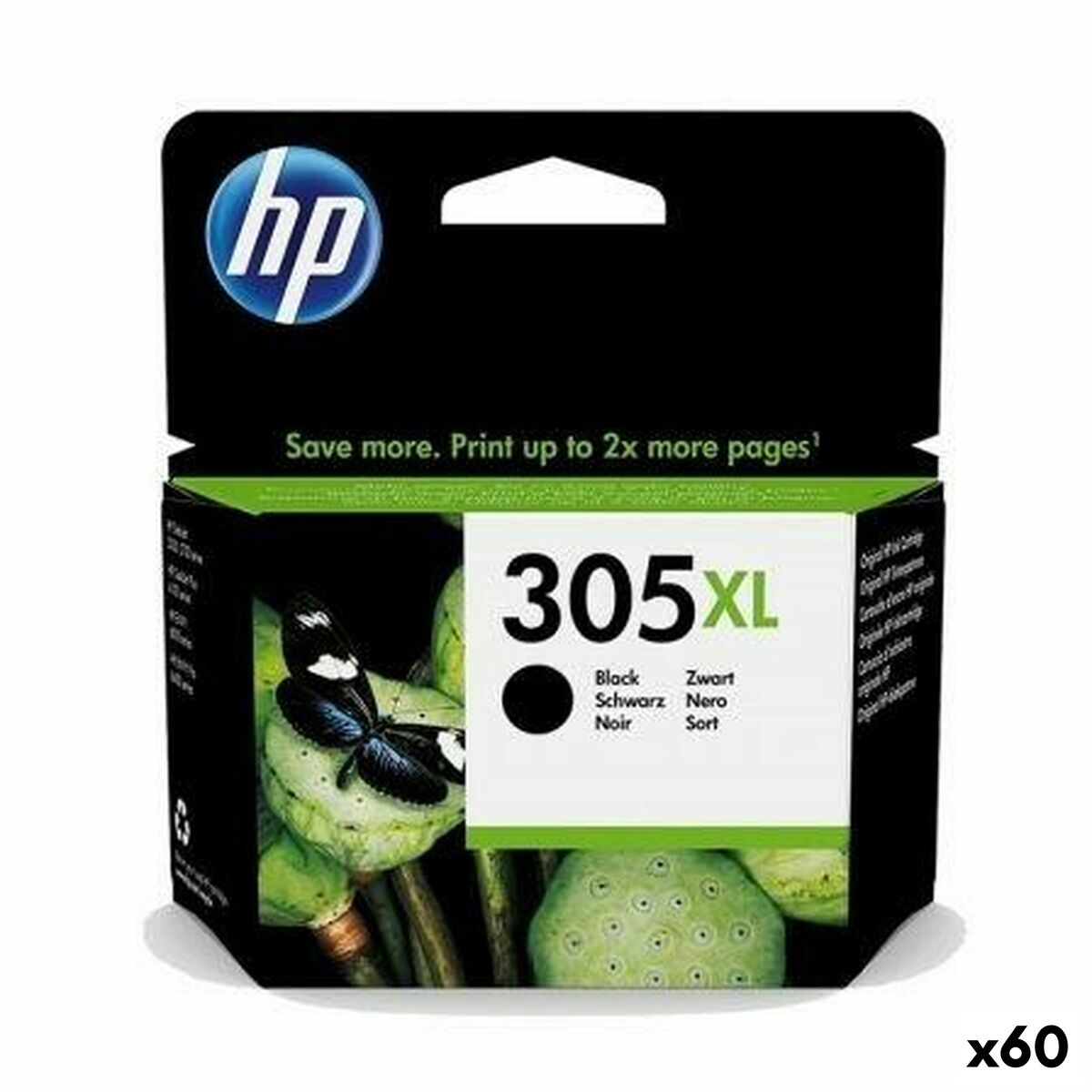 Original Tintenpatrone HP 305XL Schwarz (60 Stück)
