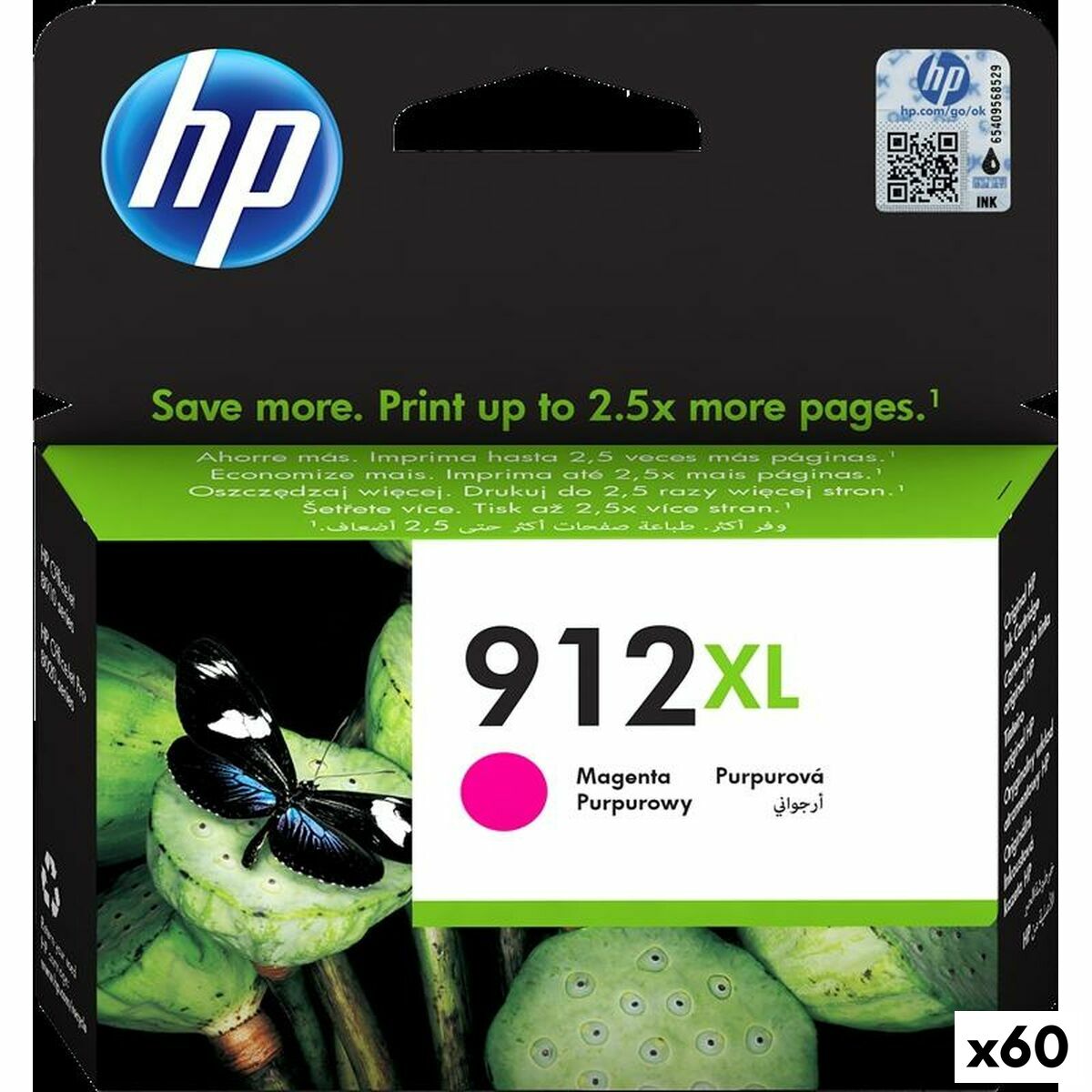 Original Tintenpatrone HP 912XL Magenta (60 Stück)